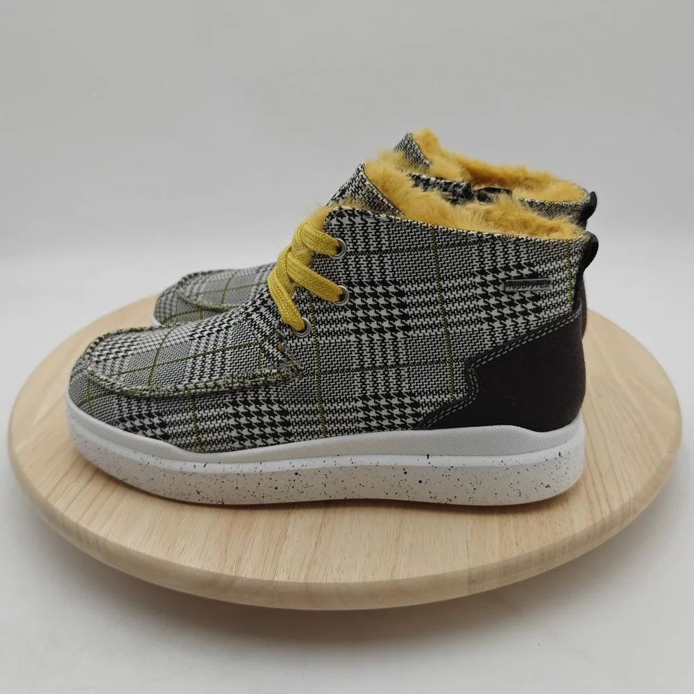 Romika Boots‎ Womens Size 5.5 Gray Plaid Faux Fur Ankle Winter Shoes Snow